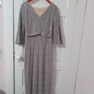 Calvin Klein silver sequin wedding gown mother of the bride gown